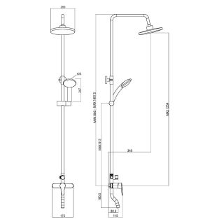 Душевая система OneLife P01-911b черный матовый